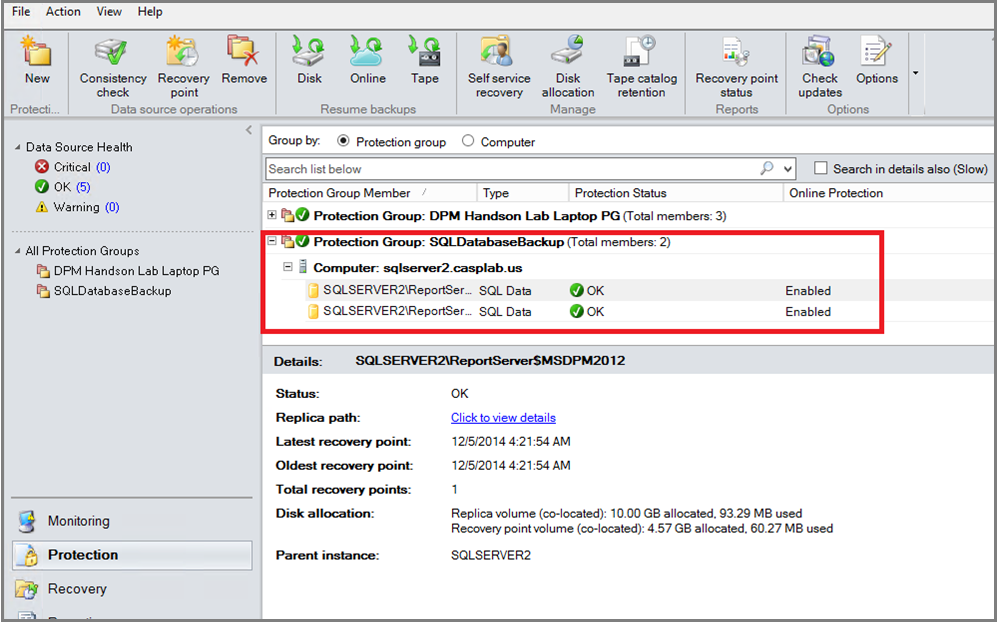 A captura de ecrã mostra os membros do Grupo de Proteção.