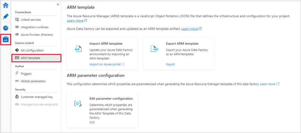 Exportar um modelo de Resource Manager