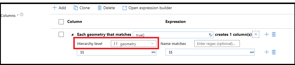 A captura de tela mostra a estrutura plana da coluna Derivada.