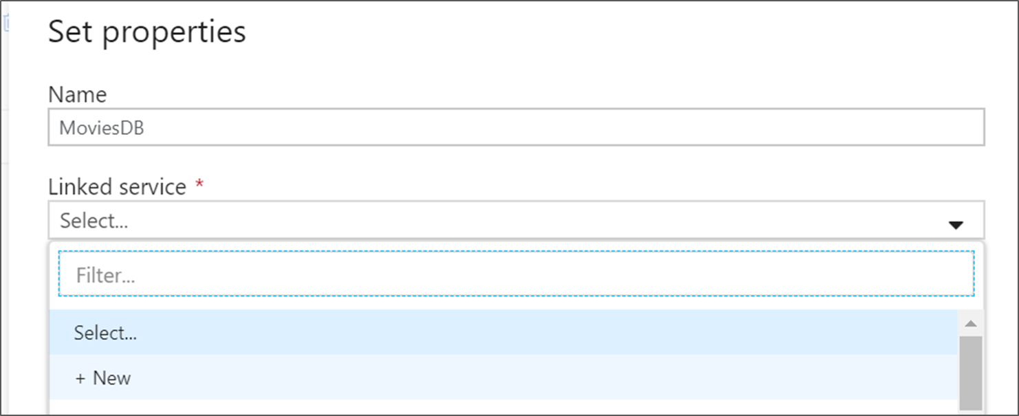 Captura de ecrã que mostra o menu pendente Serviço Ligado.