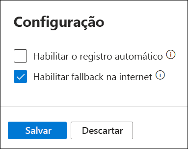 Captura de ecrã de como ativar o fallback.