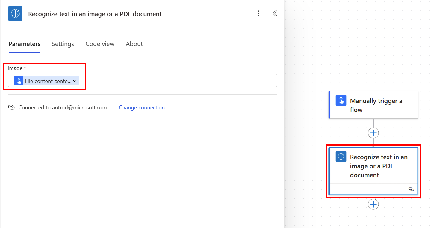 Captura de ecrã de iniciar um fluxo de cloud do Power Automate no separador 