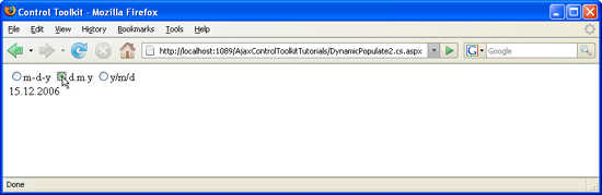 Os botões de rádio estão sob controlo do utilizador