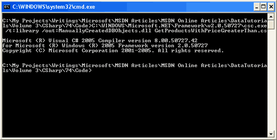 Compilar GetProductsWithPriceGreaterThan.cs em uma assembly