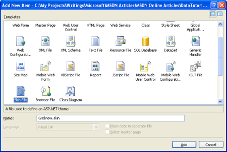 Adicionar um arquivo de capa chamado GridView.skin