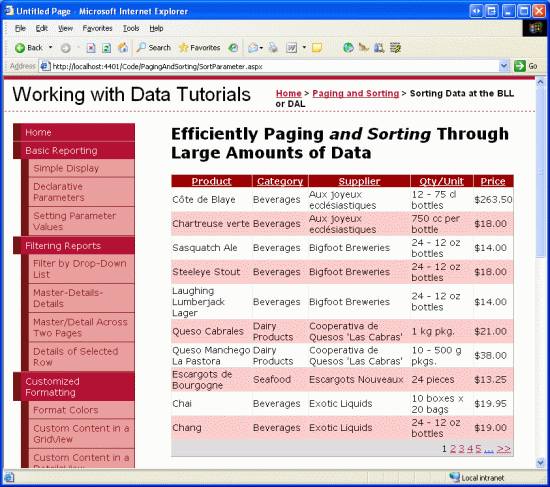 Os resultados podem agora ser ordenados por fornecedor