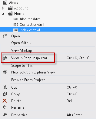 Selecionar um ficheiro para visualizar no Inspetor de Páginas
