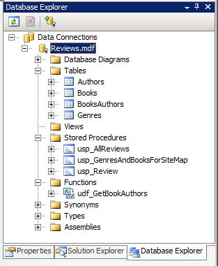 Localize a base de dados no Explorador de Base de Dados ou no Explorador de Servidores