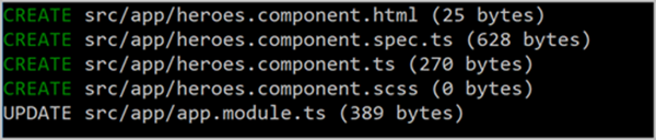 Instalação do componente 'hero'