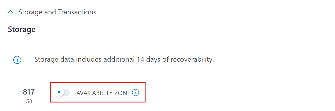 Captura de ecrã do botão de alternância da zona de disponibilidade.