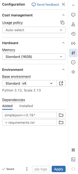 Painel de ambiente sem servidor
