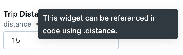dica de ferramenta do widget
