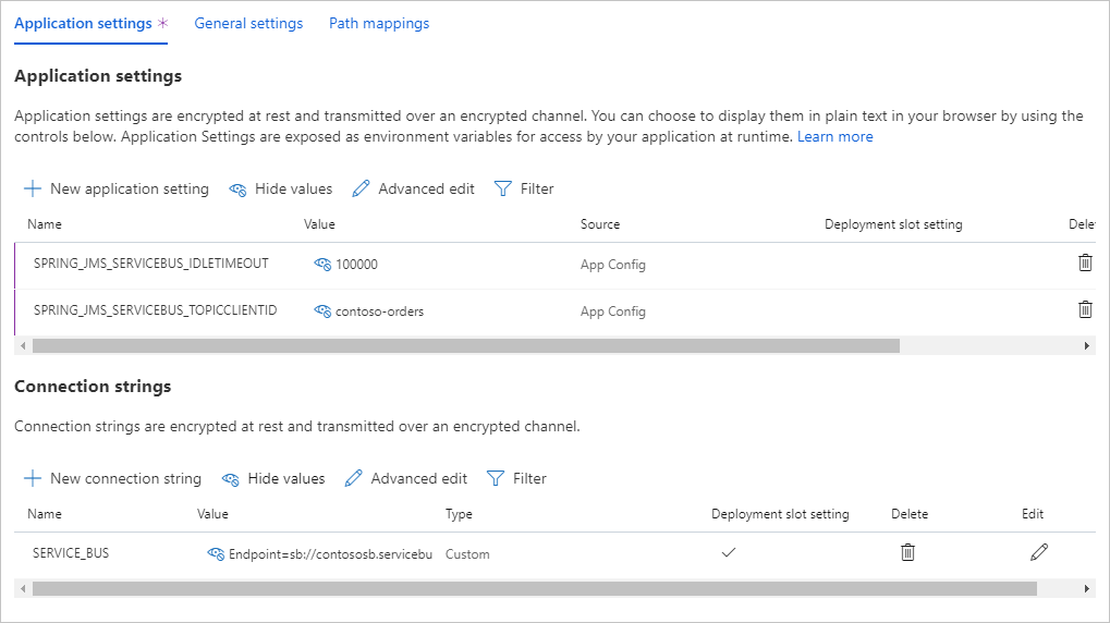 Configuração da Aplicação de Serviço de Aplicações