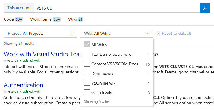 Nomes da wiki na pesquisa