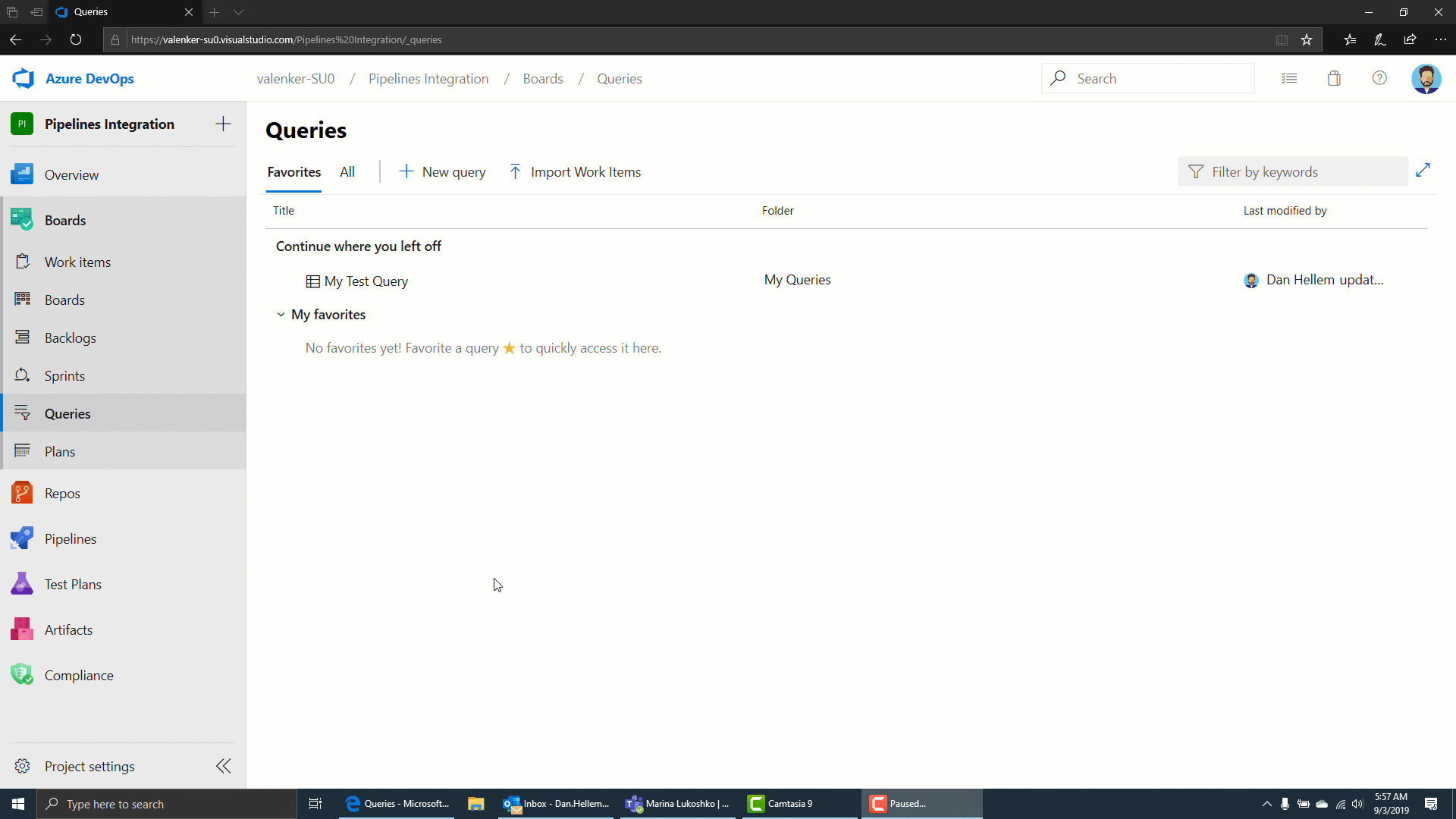 Importa itens de trabalho a partir de um ficheiro CSV.