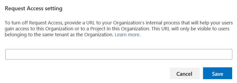 Pedido para fornecer um URL da documentação interna.