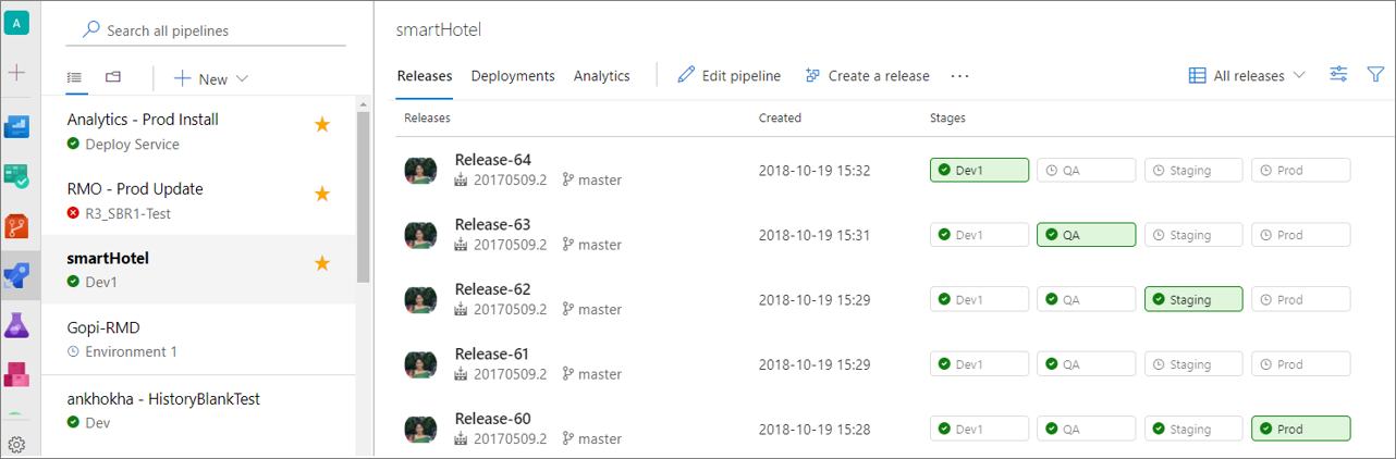 Página inicial da versão