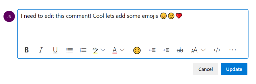 Captura de tela mostrando comentários de discussão.