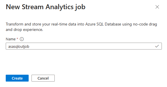 Captura de ecrã a mostrar onde introduzir um nome de trabalho.
