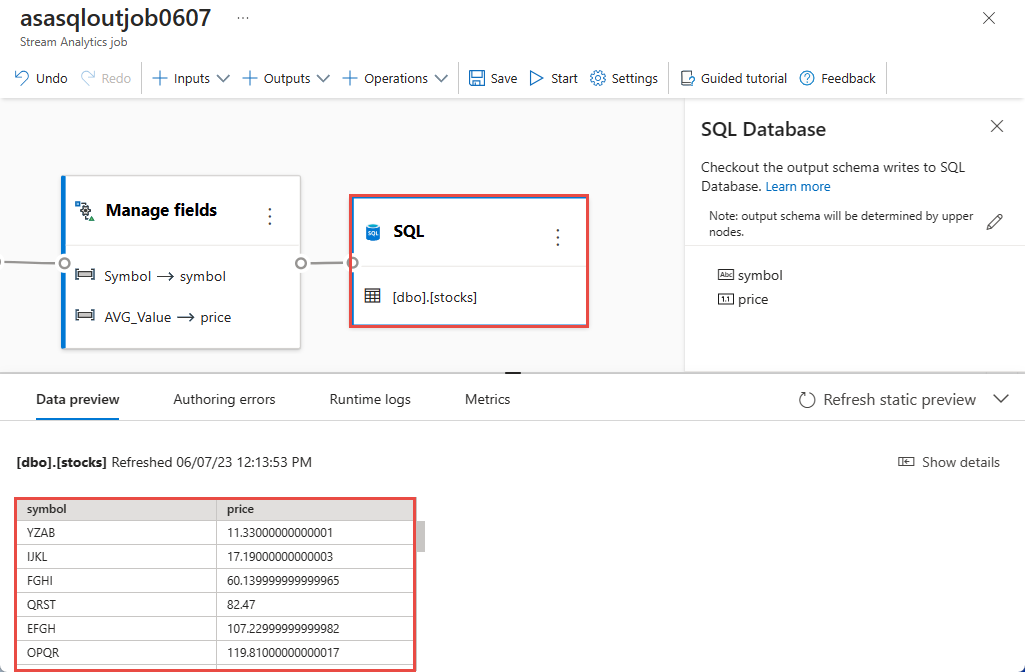Captura de ecrã a mostrar a opção Obter pré-visualização estática/Atualizar pré-visualização estática.