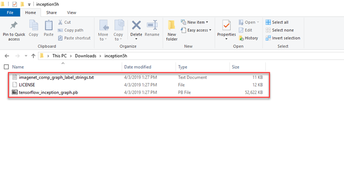 Conteúdos do diretório Inception