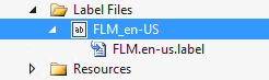 Screenshot of the label files in Solution Explorer.