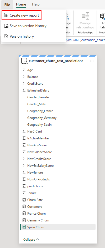A captura de tela mostra como criar um relatório.