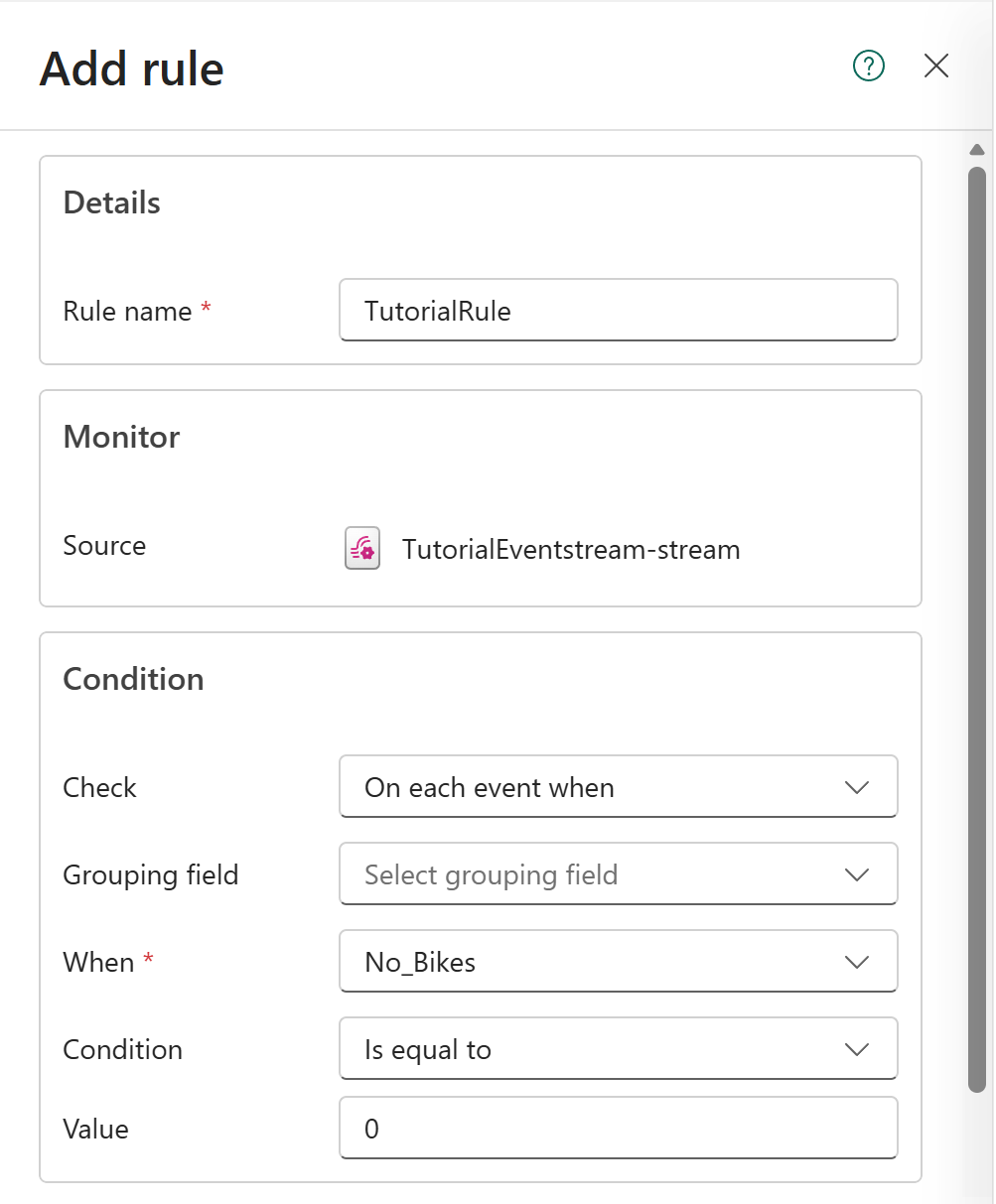 Captura de ecrã das definições de estado de alerta.