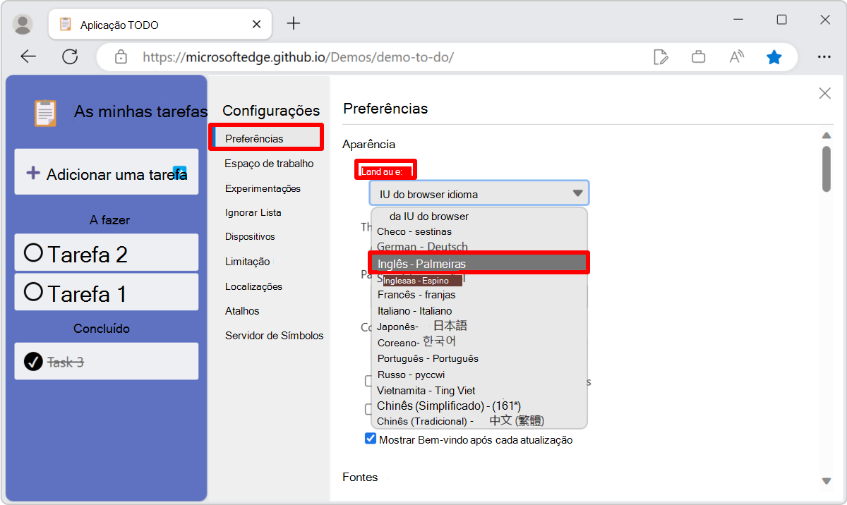 A definição utilizar 