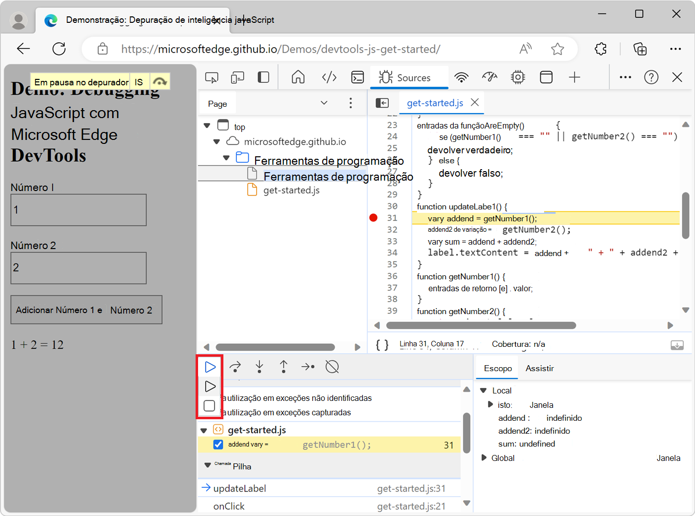 Clicar no botão Forçar execução do script