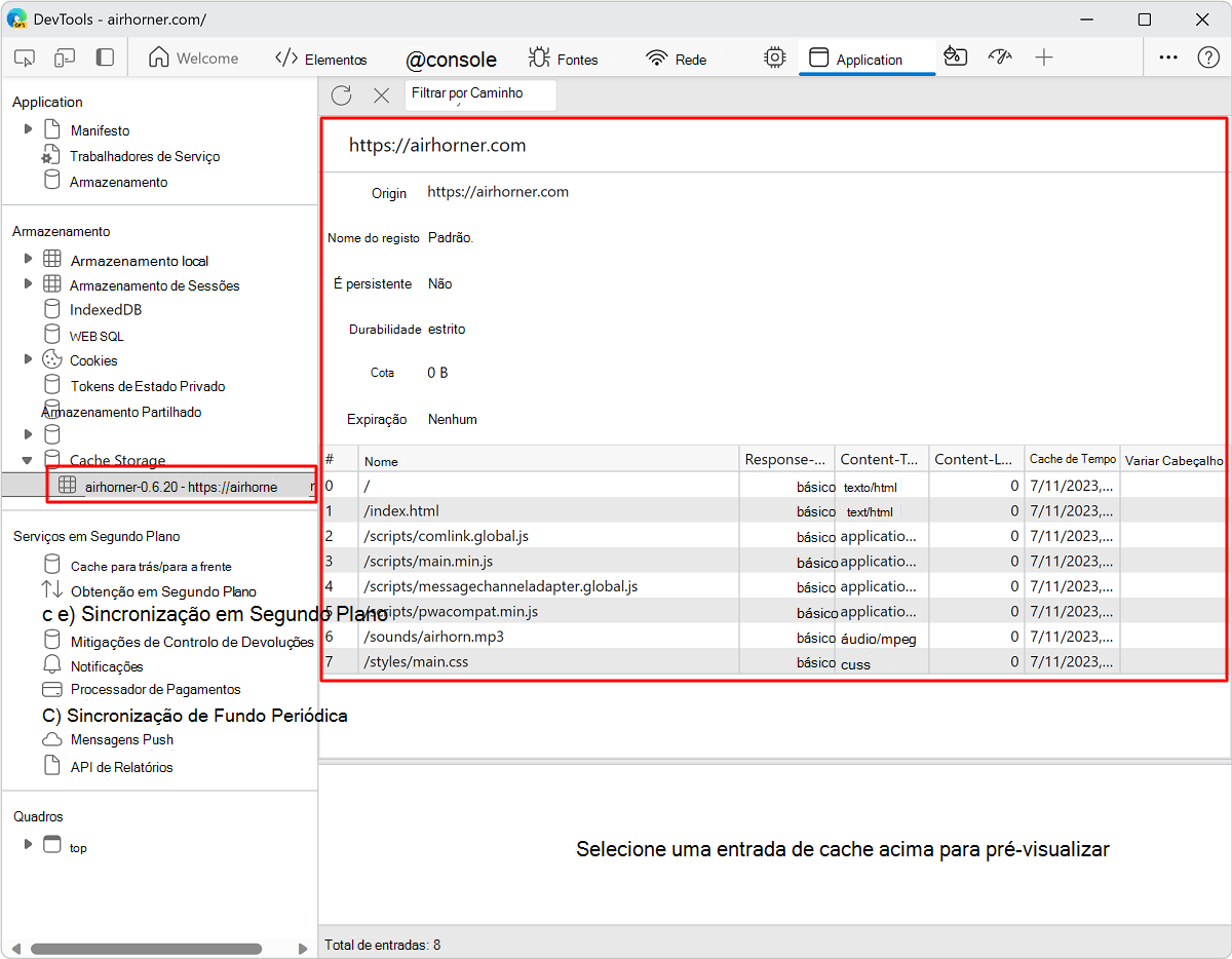 Ver o conteúdo de uma cache