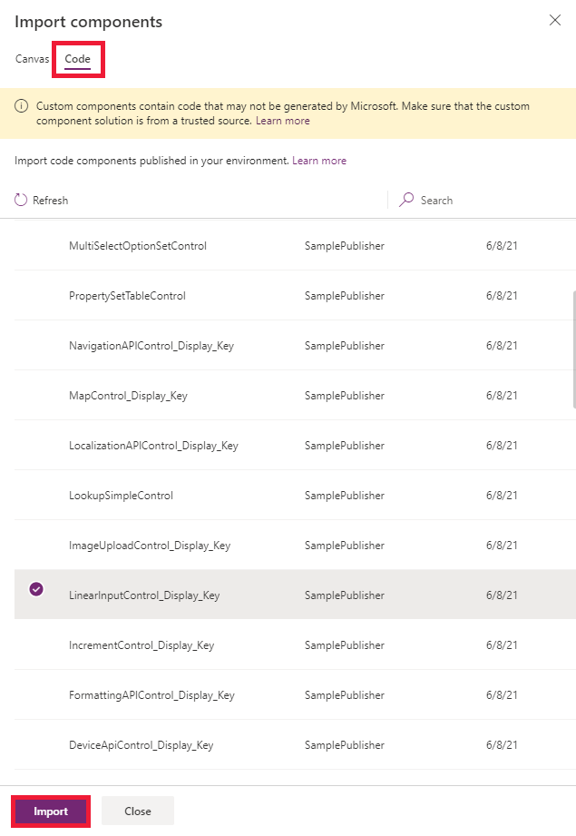 Importar um componente.