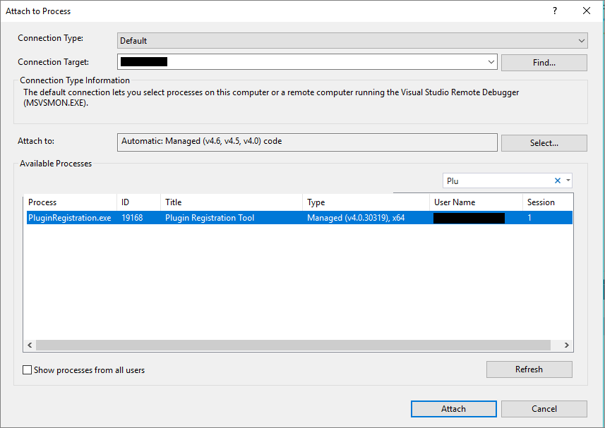 Anexar ao diálogo de processo.
