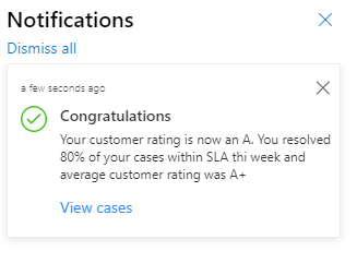 Notificação do aplicativo com uma única ação.