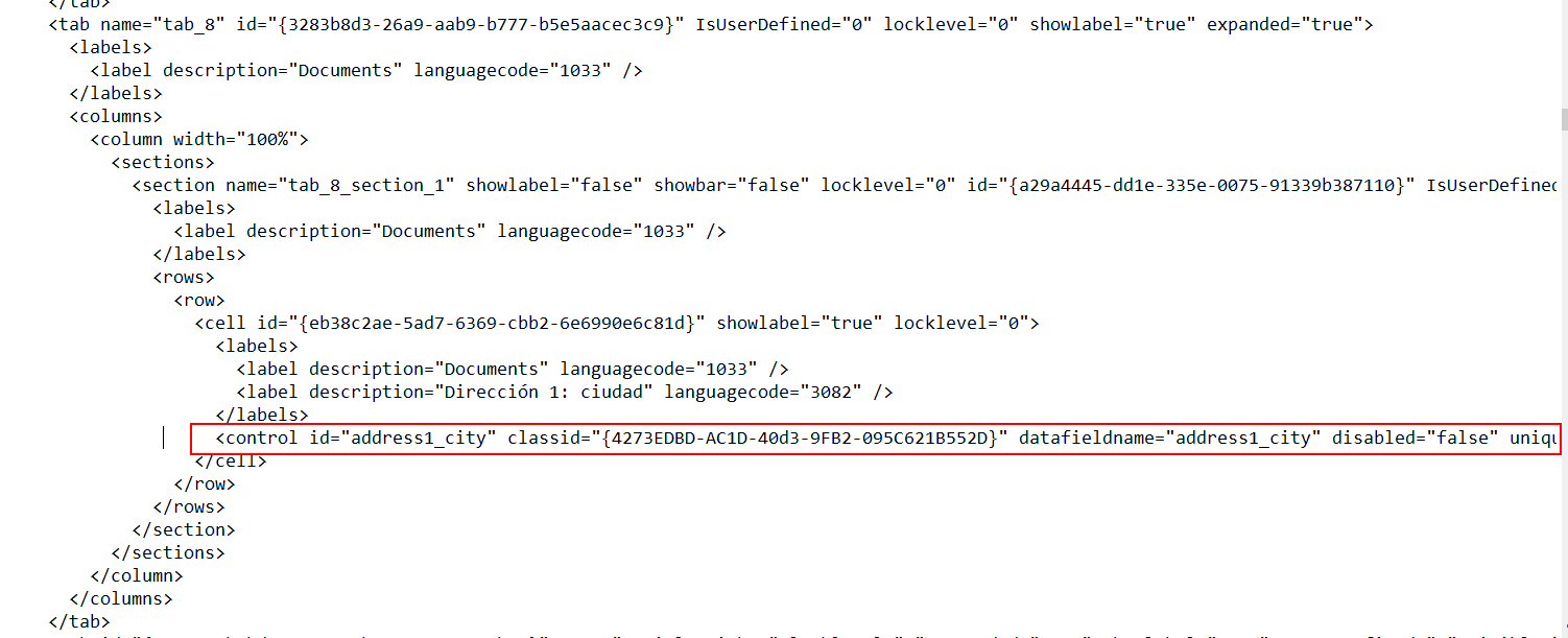 Ponto de inserção de amostra XML.