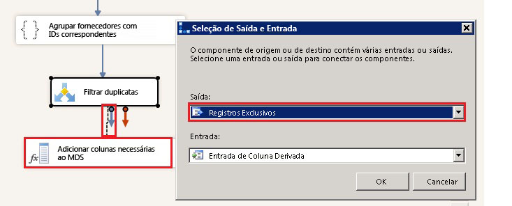 Caixa de diálogo Seleção de Saída e Entrada