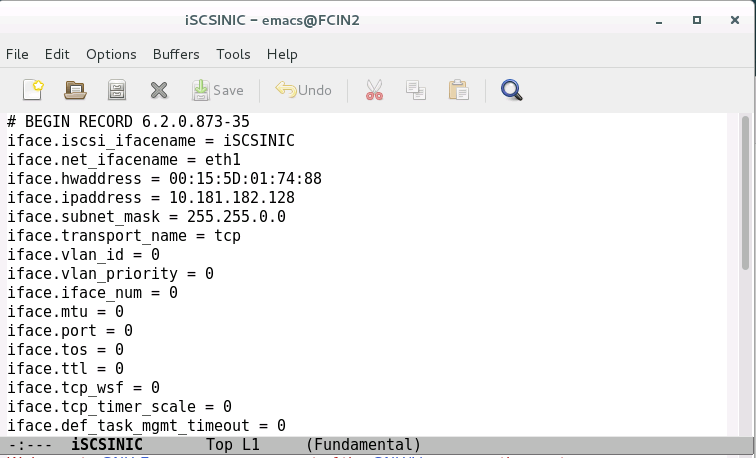 Captura de ecrã do ficheiro com os valores completamente preenchidos.