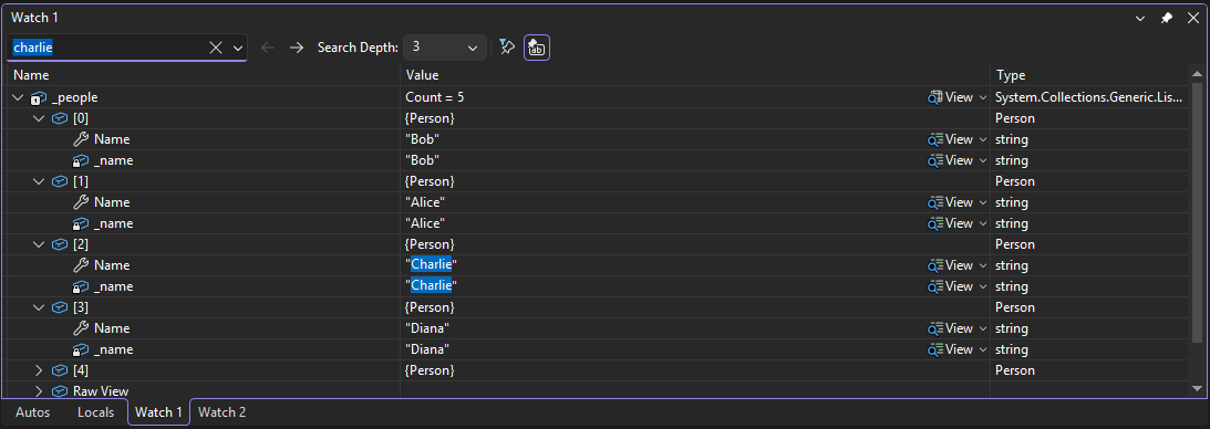 Captura de ecrã que mostra uma pesquisa na janela do relógio.