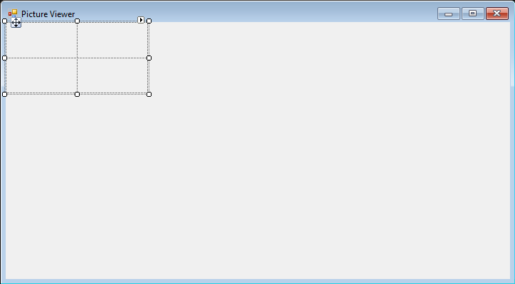 Captura de tela mostrar o formulário com o controle TableLayoutPanel adicionado.