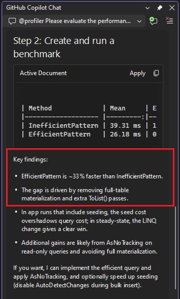 Captura de ecrã dos resultados dos testes.
