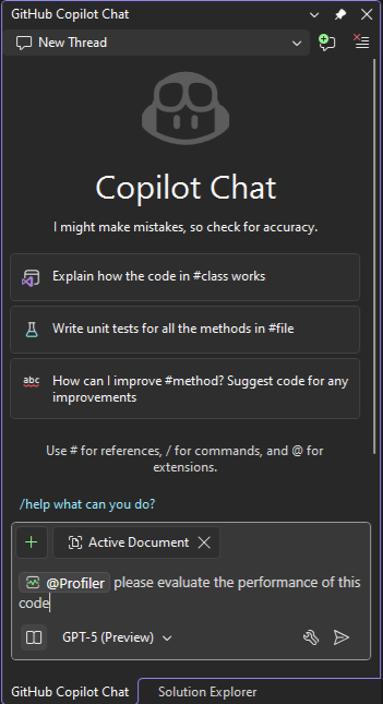 Captura de tela mostrando a invocação do agente do profiler.