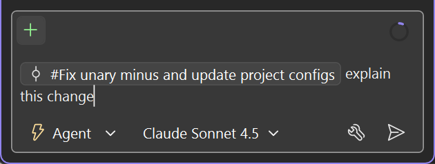 Captura de ecrã mostrando Copilot Chat com um commit anexado usado como contexto para um prompt.
