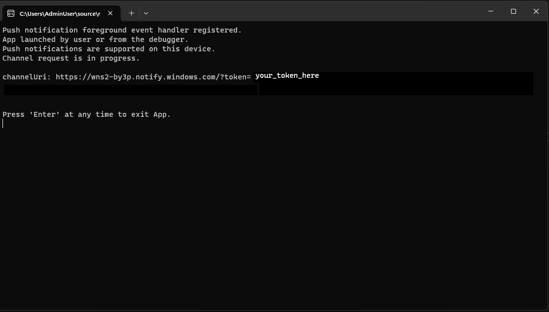 Exemplo de console de trabalho