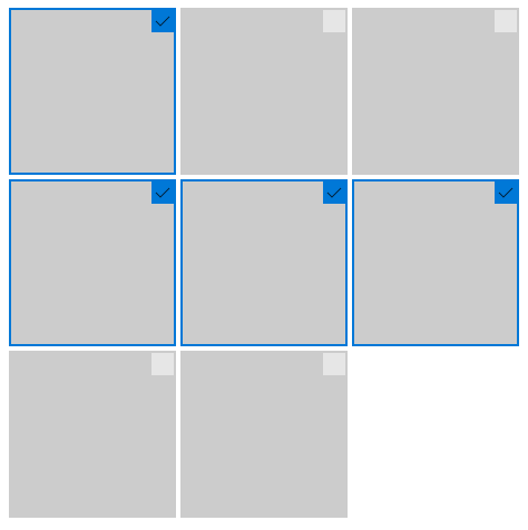 Disposição dos itens GridView