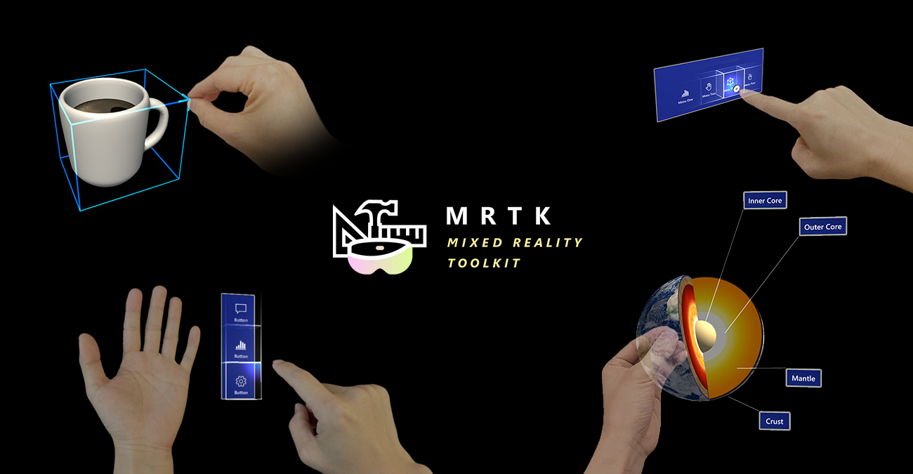 Infográfico mostrando alguns dos recursos do Kit de Ferramentas de Realidade Mista.