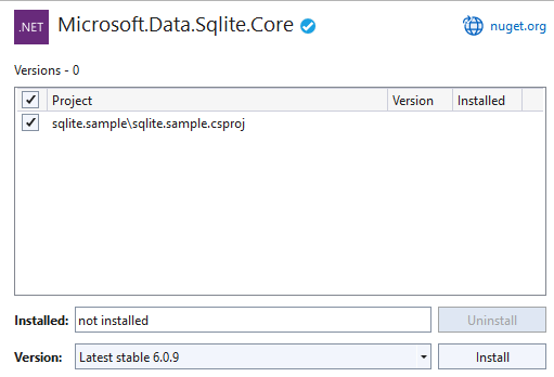 pacote SQLite Core