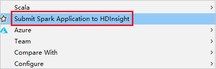 Skicka HDInsight Spark-kluster i Azure Explorer.