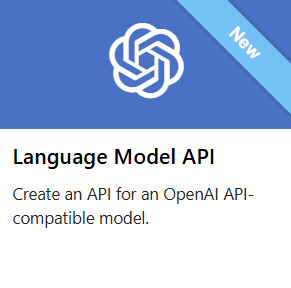 Skärmbild av att skapa ett OpenAI-kompatibelt API i portalen.