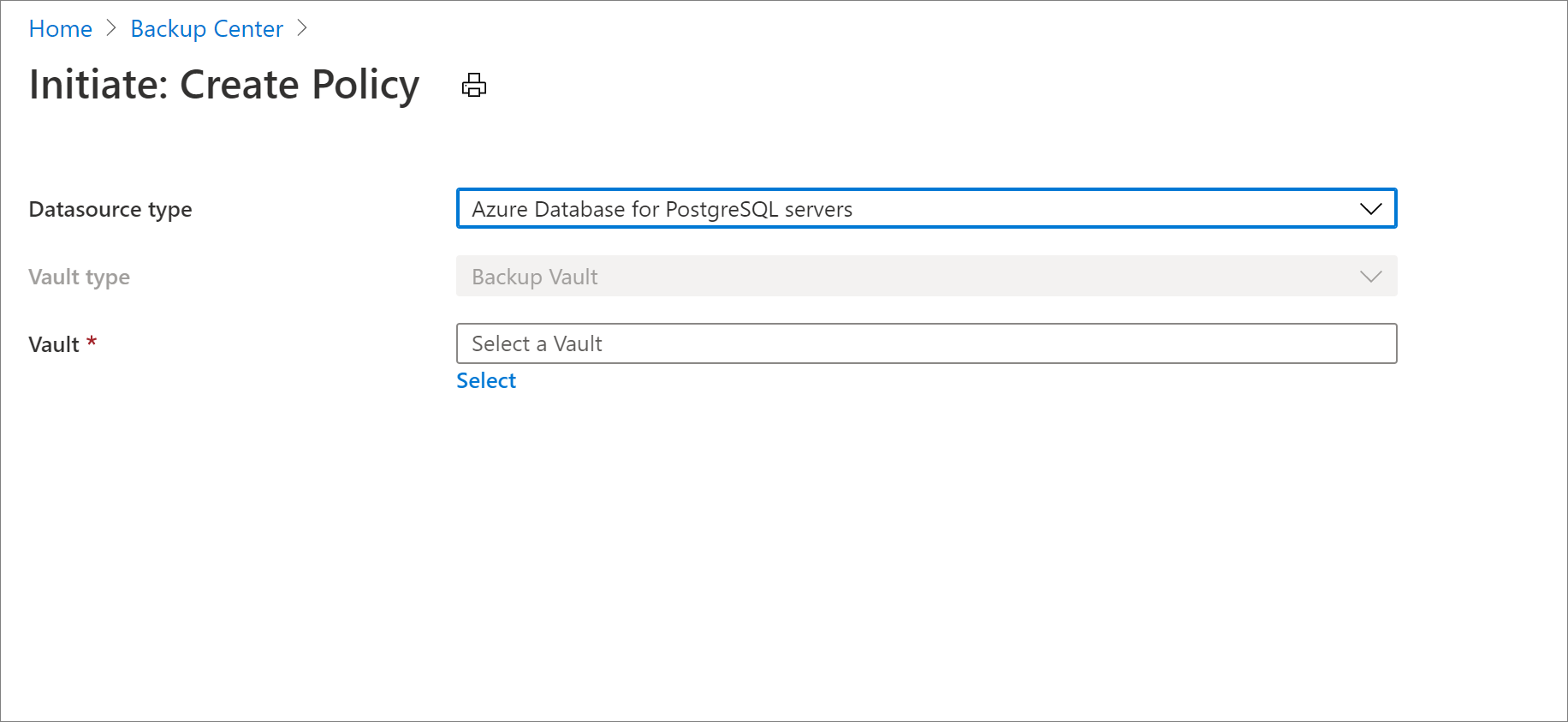 Välj datakälla för policy för säkerhetskopiering av Azure Database for PostgreSQL Server