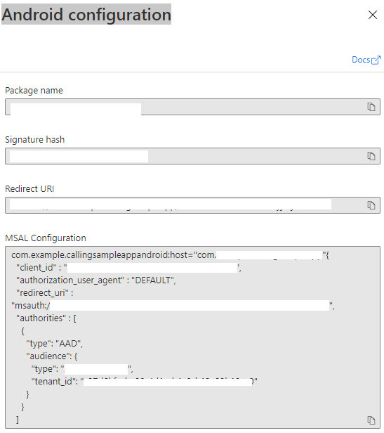 Microsoft Entra-konfiguration på Azure Portal.